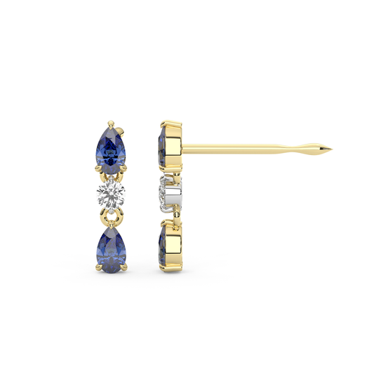 Mini Pia Earrings in Blue Sapphire