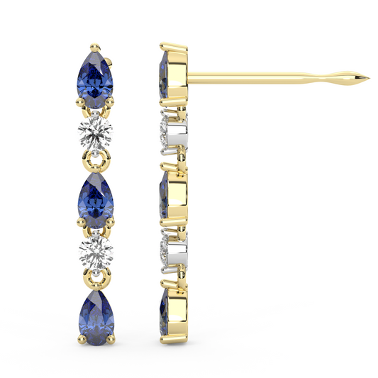 Pia Earrings in Blue Sapphire