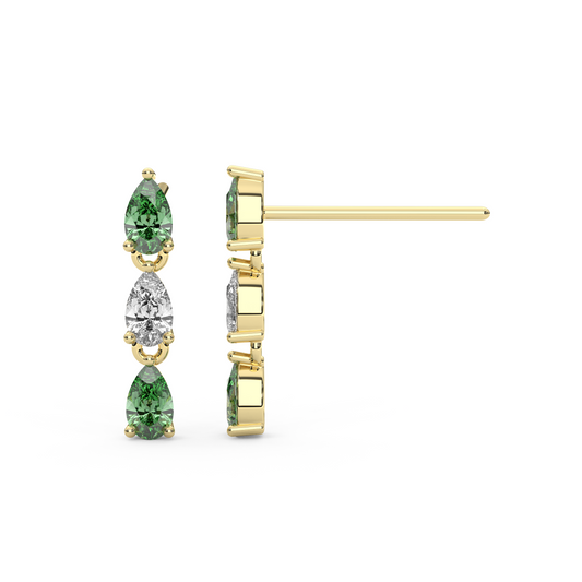 Mini Esme Earrings in Green