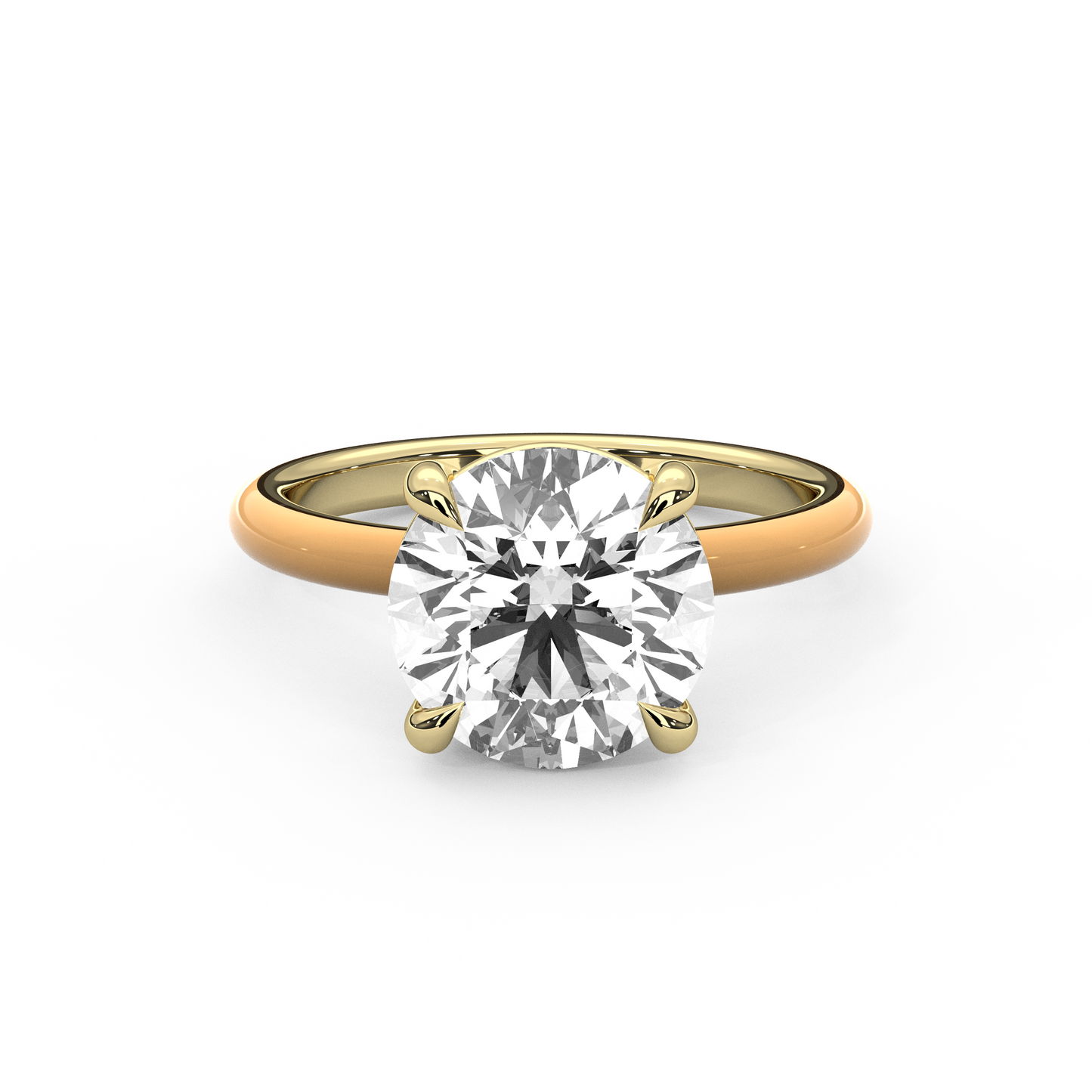 White Round Moissanite Enamel Ring