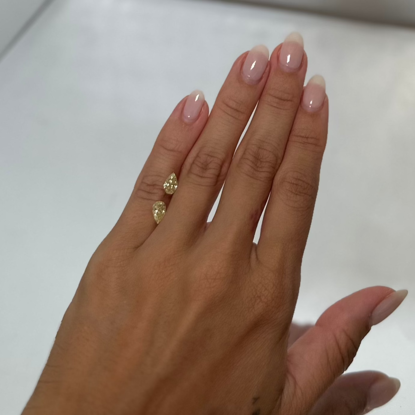 Yellow Pear Moissanite Enamel Ring