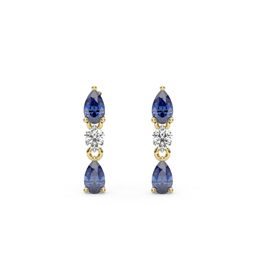 Mini Pia Earrings in Blue Sapphire