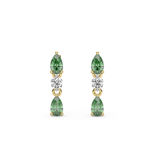 Mini Pia Earrings in Green