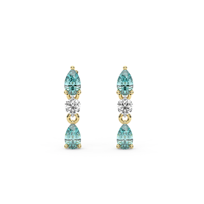 Lab Sapphire Mini Pia Earrings