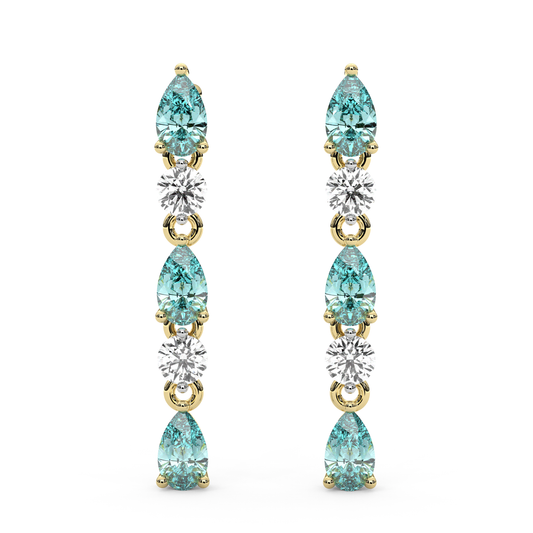 Pia Earrings in Teal