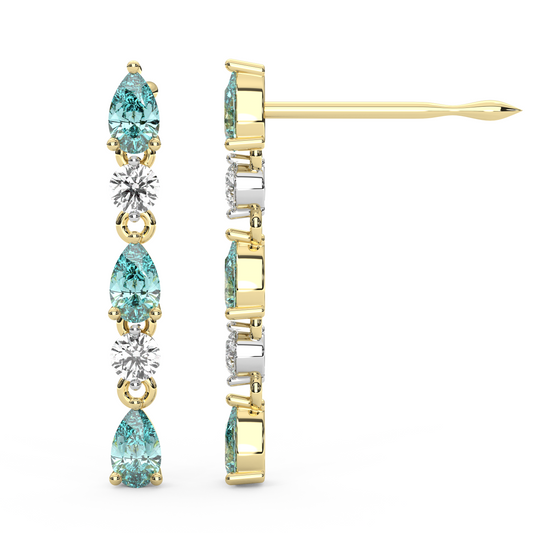 Pia Earrings in Teal