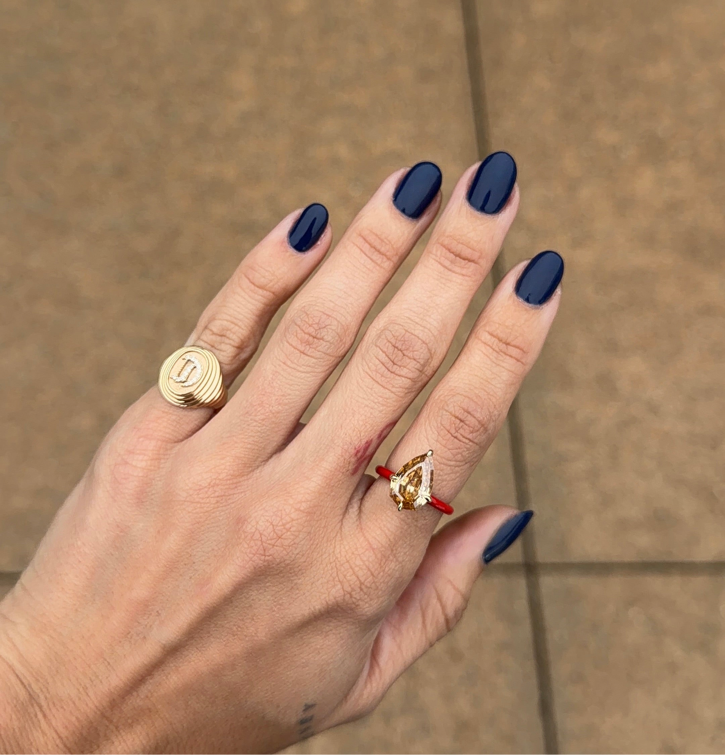 Step Cut Pear Moissanite Ring