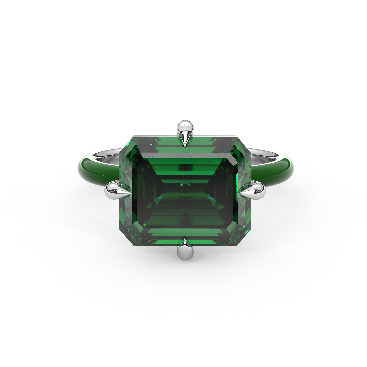 Emerald Green Emerald Lab Sapphire Ring