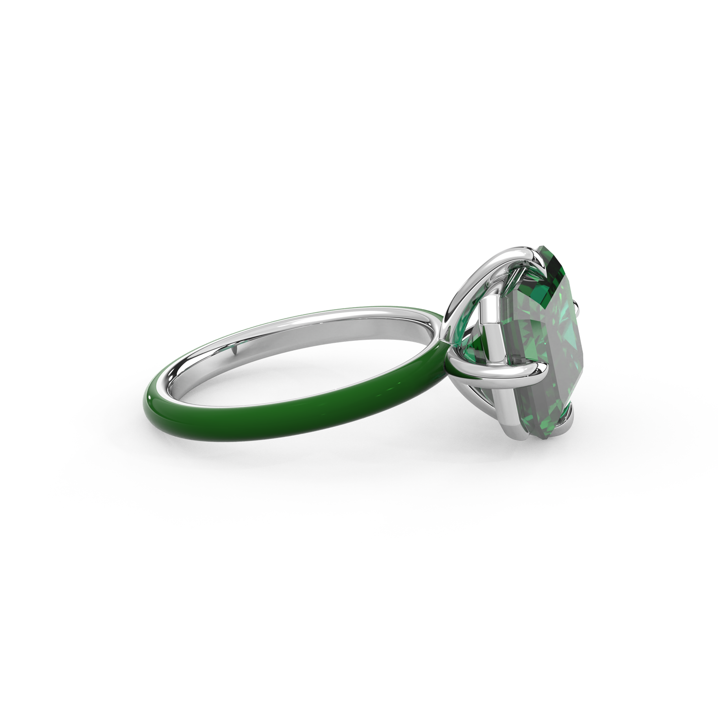 Emerald Green Emerald Lab Sapphire Ring