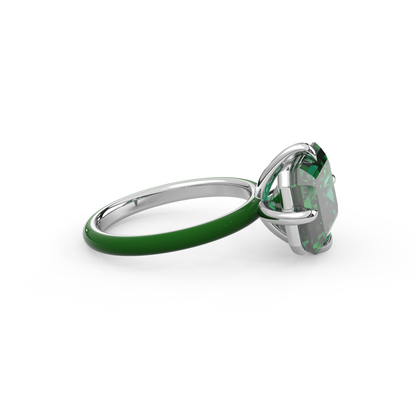 Emerald Green Emerald Lab Sapphire Ring