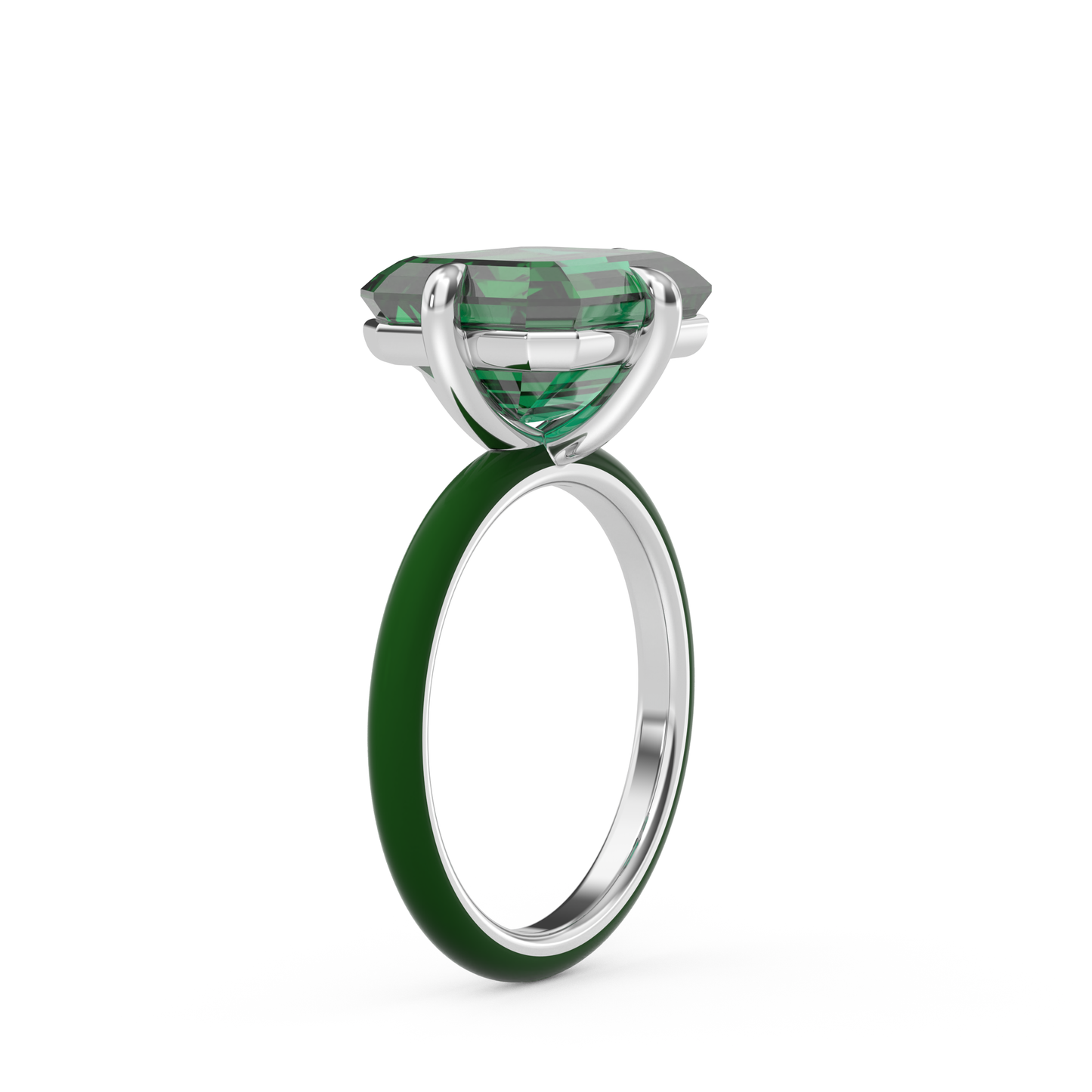 Emerald Green Emerald Lab Sapphire Ring