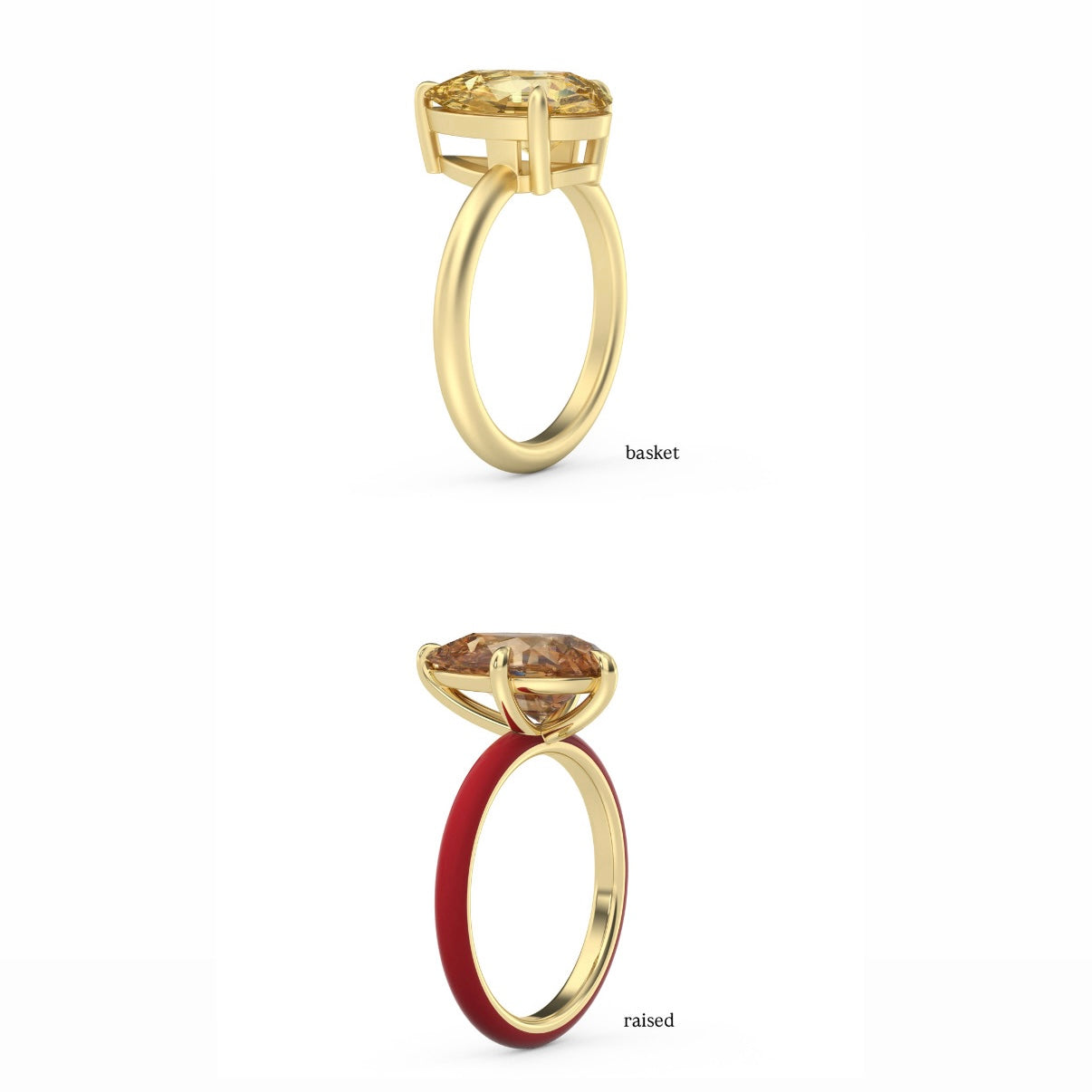 Step Cut Pear Moissanite Ring