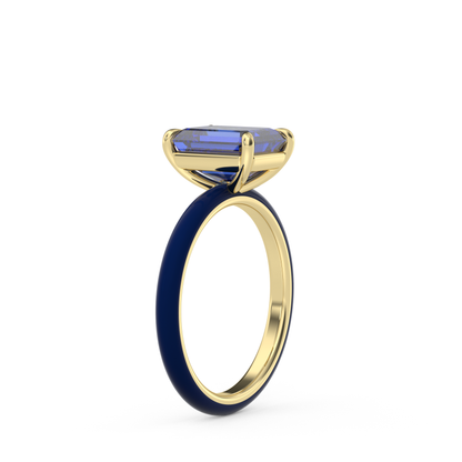 Sapphire Blue Emerald Lab Sapphire Ring