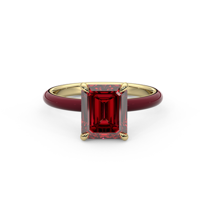 Ruby Red Emerald Lab Sapphire Ring