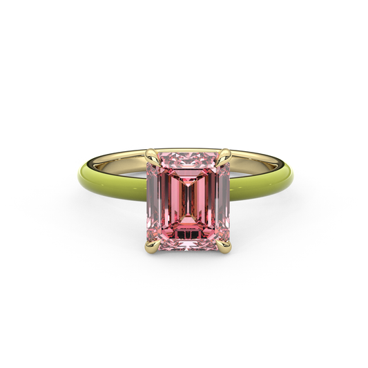 Light Pink Emerald Lab Sapphire Ring