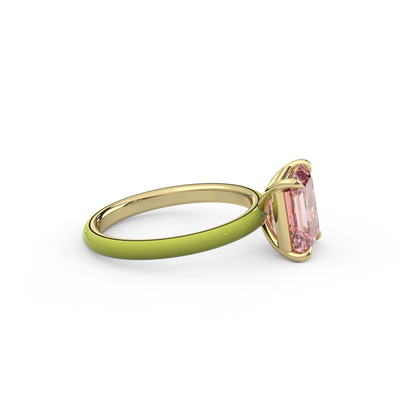 Light Pink Emerald Lab Sapphire Ring