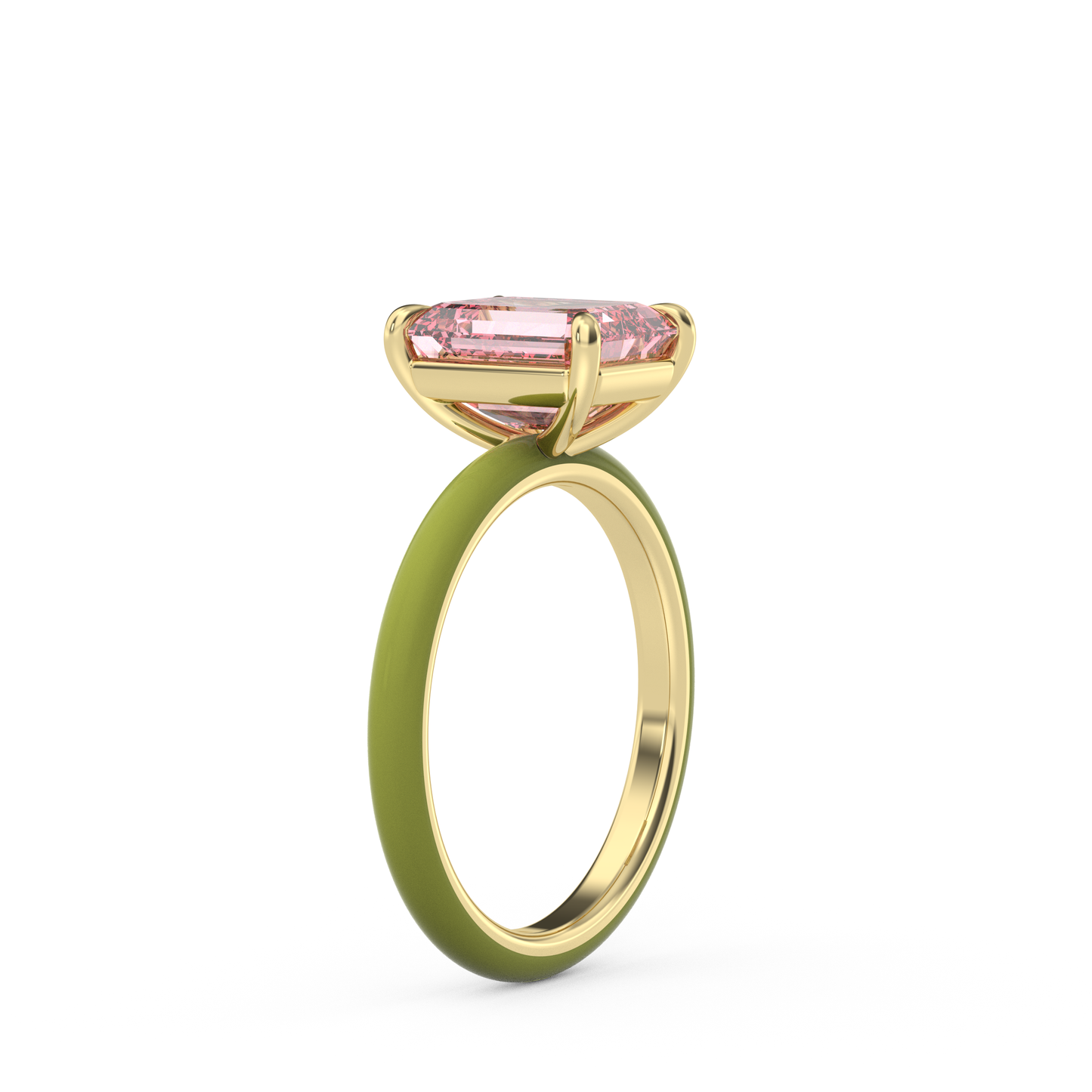 Light Pink Emerald Lab Sapphire Ring