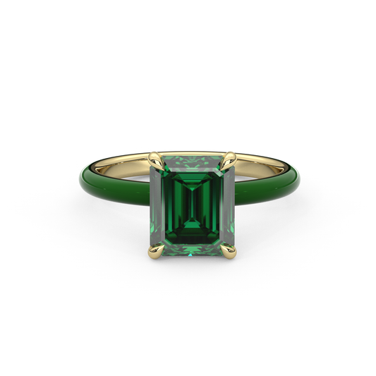 Emerald Green Emerald Lab Sapphire Ring