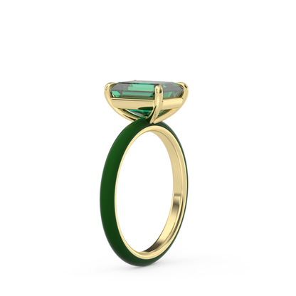 Emerald Green Emerald Lab Sapphire Ring