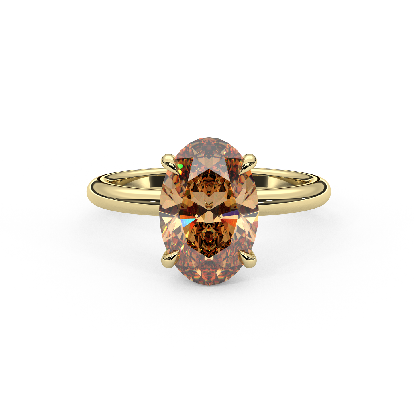 Champagne Oval Moissanite Ring