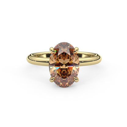 Champagne Oval Moissanite Ring