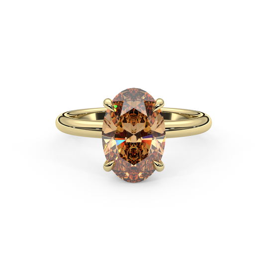 Champagne Oval Moissanite Ring