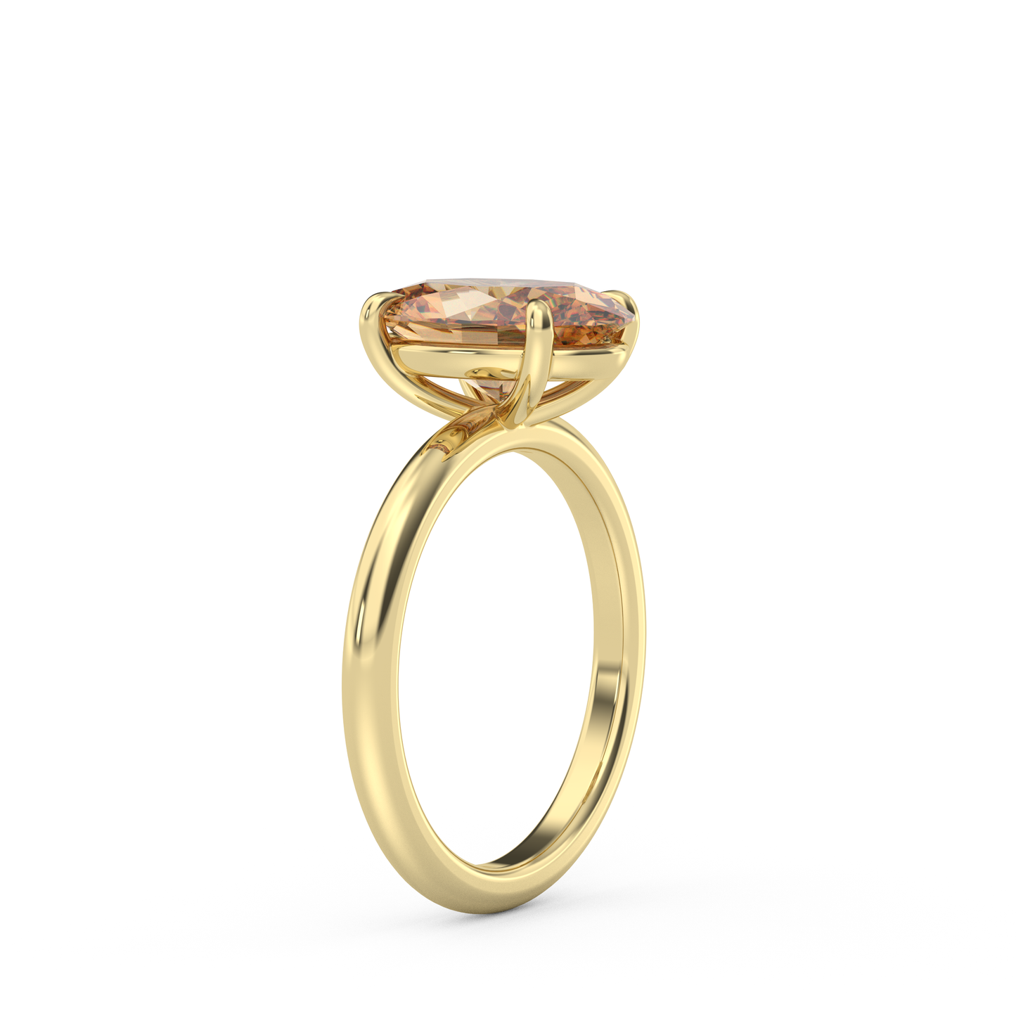 Champagne Oval Moissanite Ring