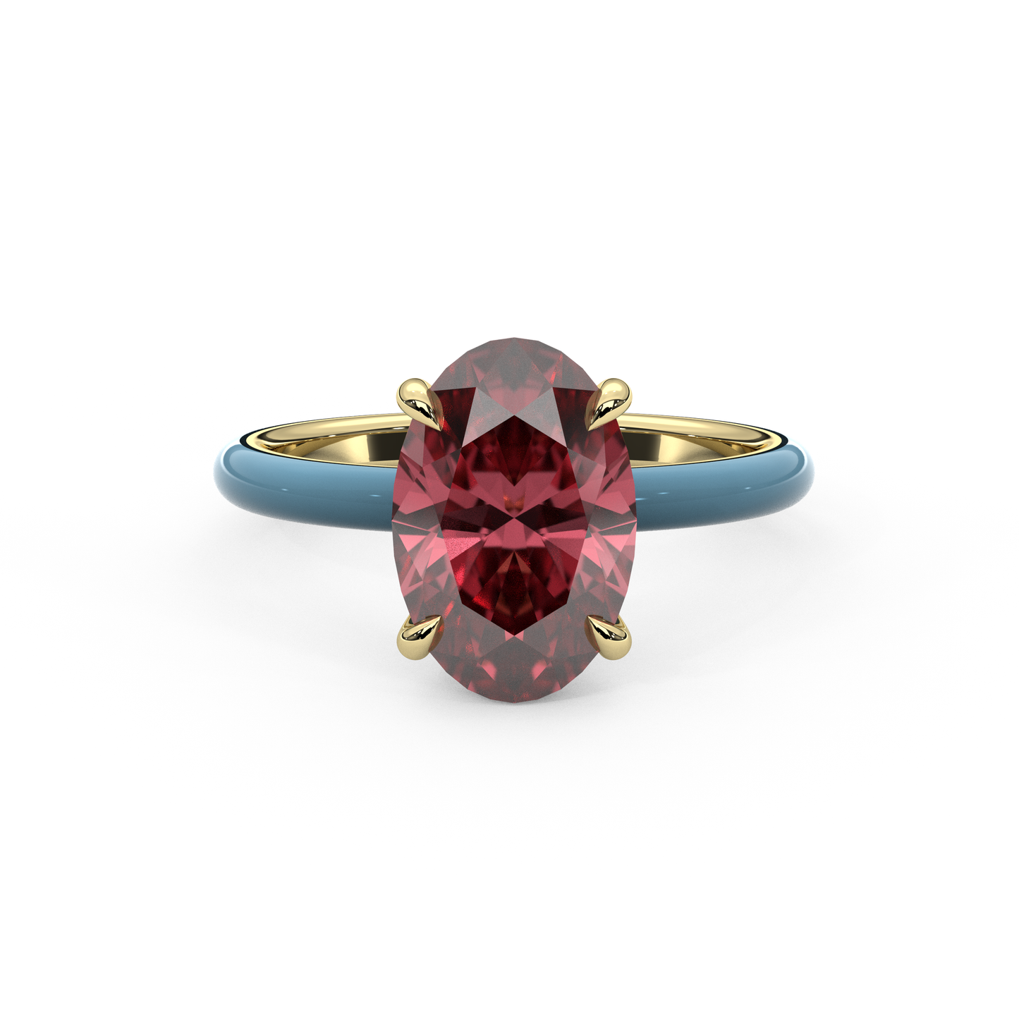Padparadscha Pink Oval Lab Sapphire Ring