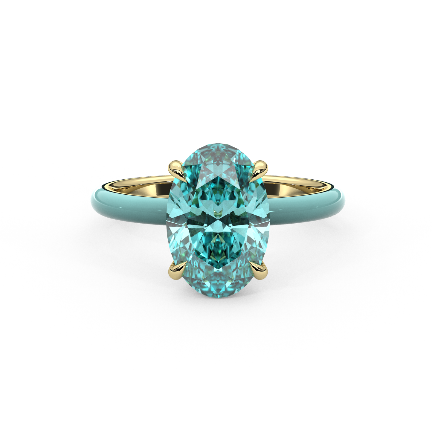 Paraiba Oval Lab Sapphire Ring