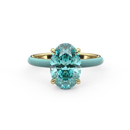 Paraiba Oval Lab Sapphire Ring