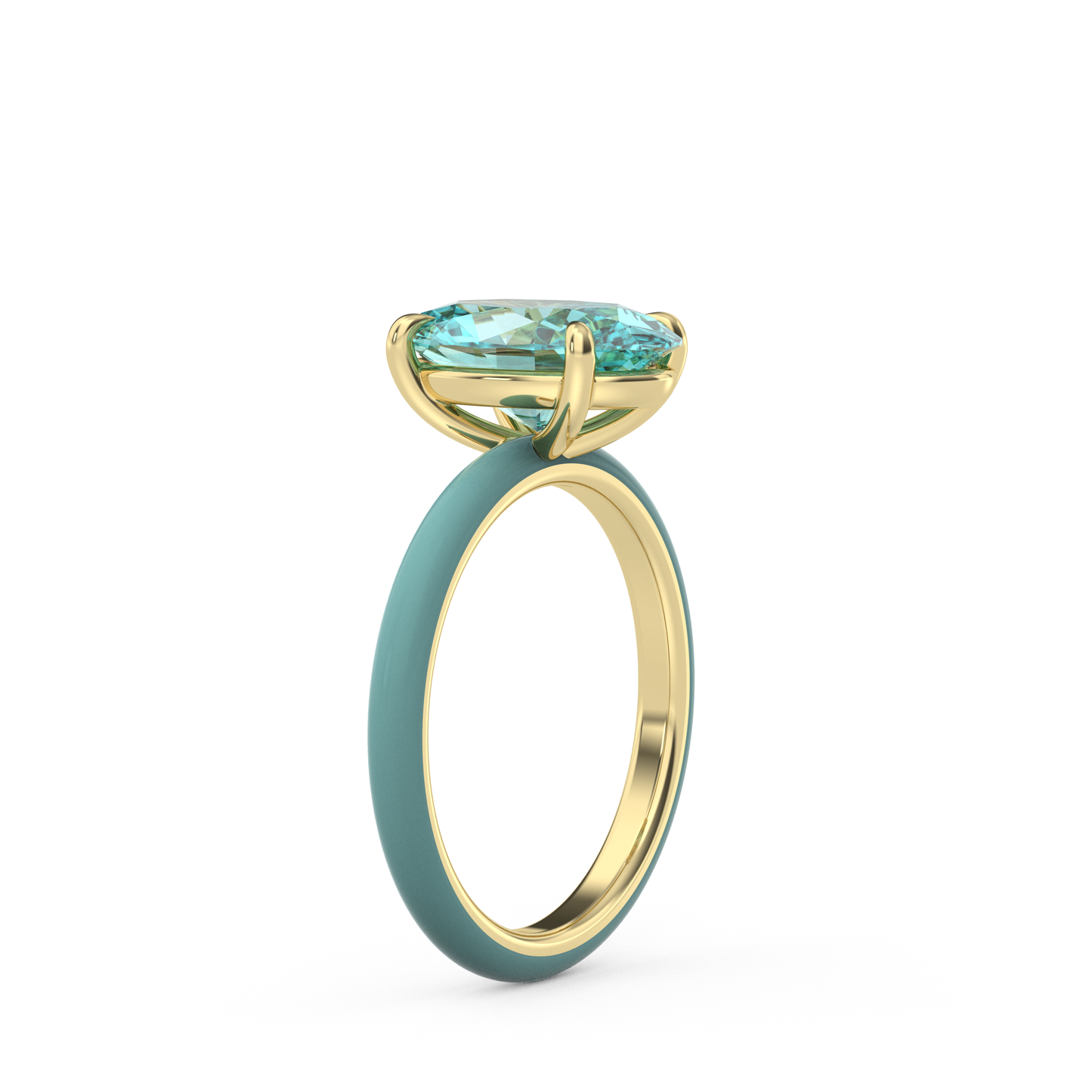 Paraiba Oval Lab Sapphire Ring