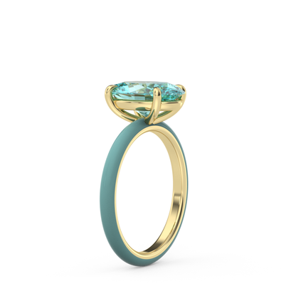 Paraiba Oval Lab Sapphire Ring