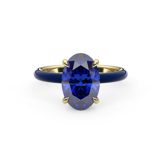 Sapphire Blue Oval Lab Sapphire Ring