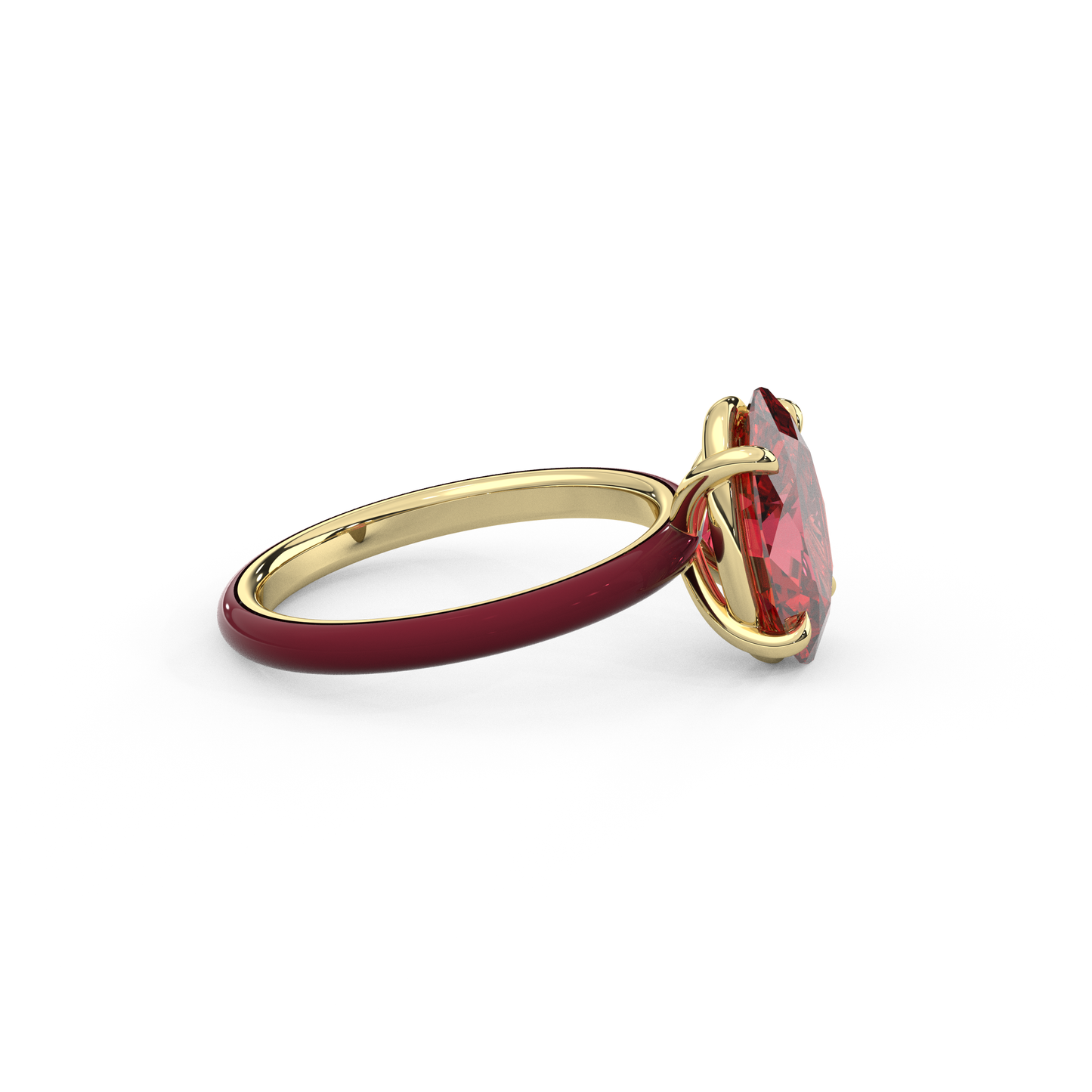 Ruby Red Oval Lab Sapphire Ring