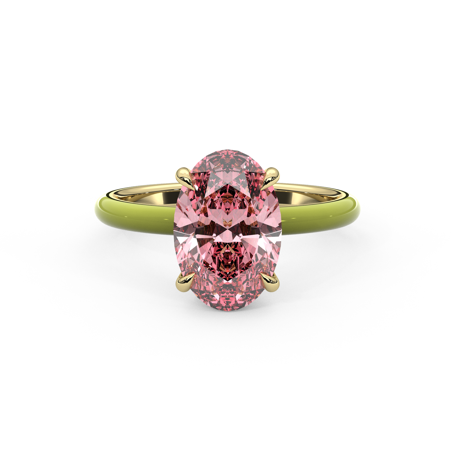 Light Pink Oval Lab Sapphire Ring
