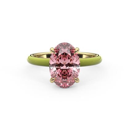 Light Pink Oval Lab Sapphire Ring
