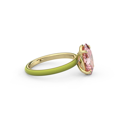 Light Pink Oval Lab Sapphire Ring