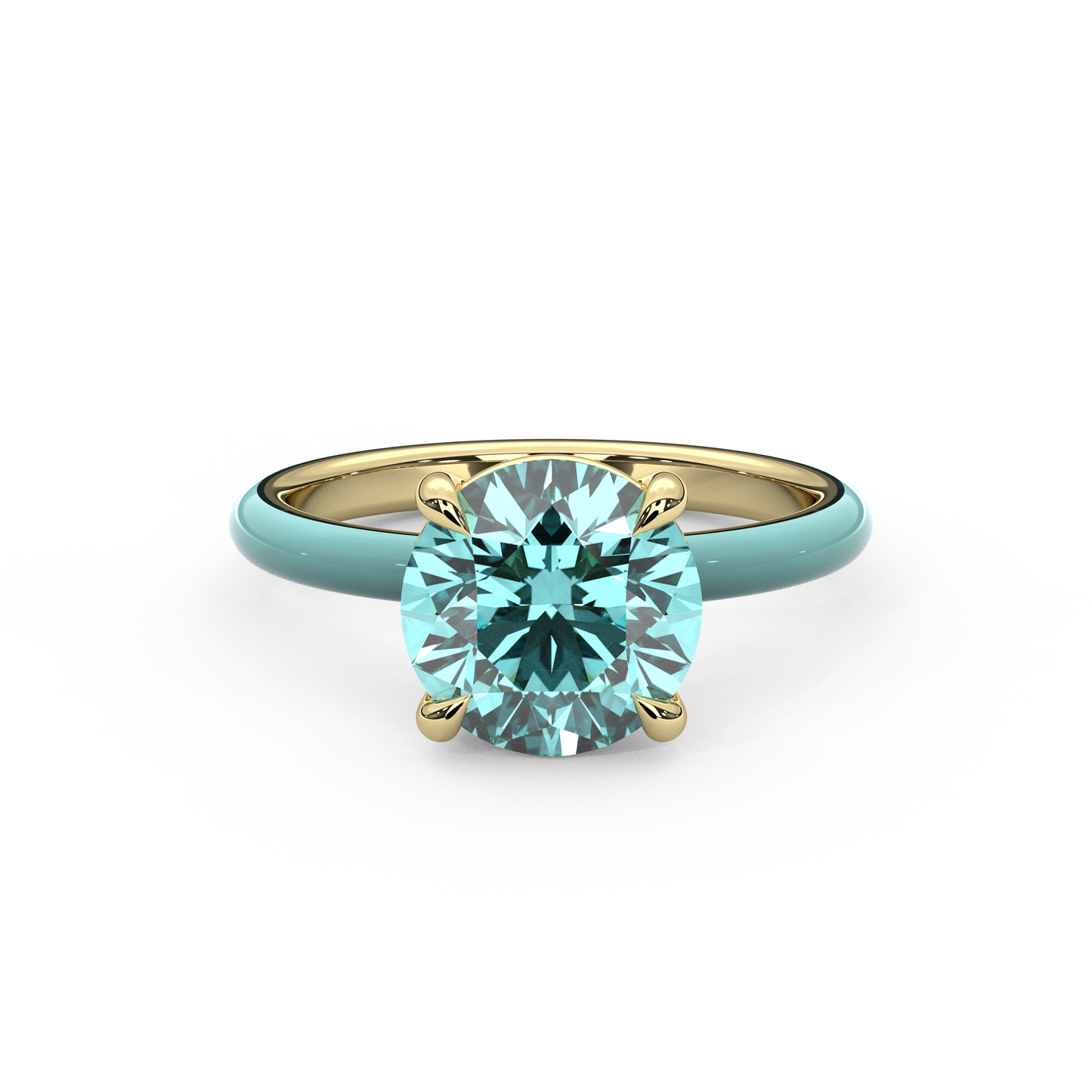 Paraiba Round Lab Sapphire Ring