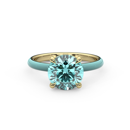 Paraiba Round Lab Sapphire Ring