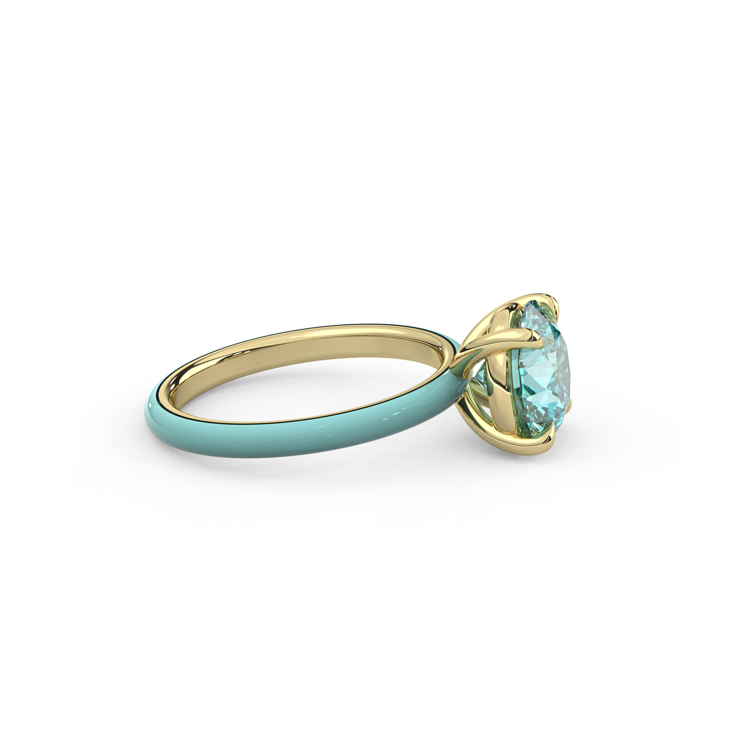 Paraiba Round Lab Sapphire Ring