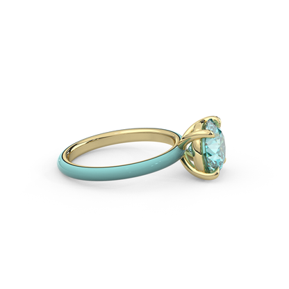 Paraiba Round Lab Sapphire Ring