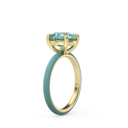 Paraiba Round Lab Sapphire Ring