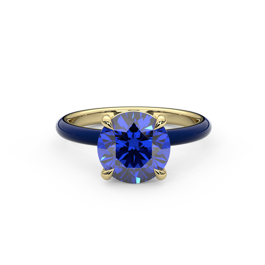 Sapphire Blue Round Lab Sapphire Ring