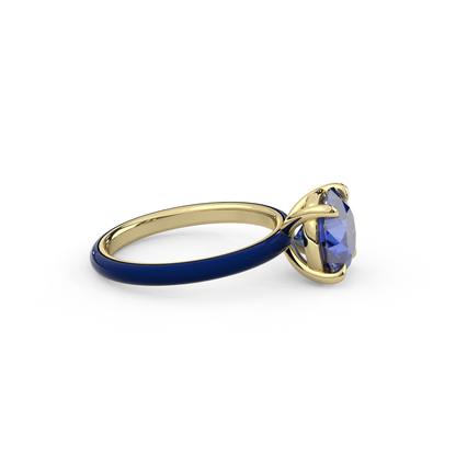 Sapphire Blue Round Lab Sapphire Ring