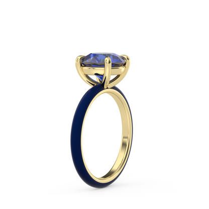 Sapphire Blue Round Lab Sapphire Ring