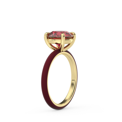 Ruby Red Round Lab Sapphire Ring