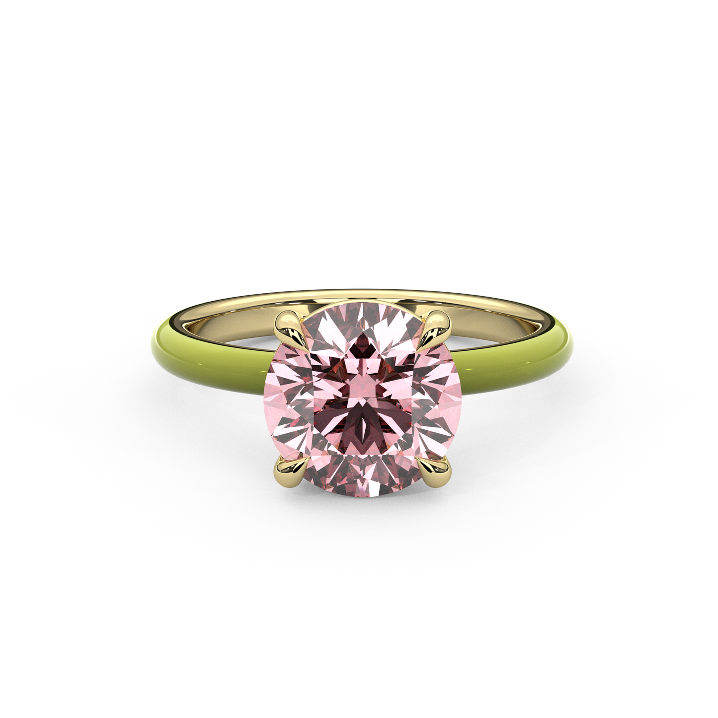Light Pink Round Lab Sapphire Ring