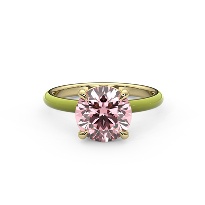 Light Pink Round Lab Sapphire Ring