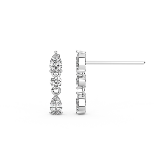 Mini Esme Earrings in White