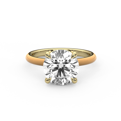 White Round Moissanite Enamel Ring